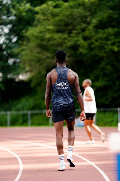 James Adebola (SCC Berlin) am 28.05.2022 waehrend der World Athletics Continental Tour IFAM Oordegem in Oordegem